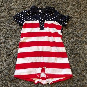 GYMBOREE 6-12 month RED WHITE & BLUE ROMPER